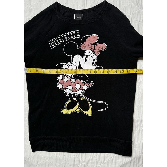 Disney Minnie Mouse Graphic Black Crewneck Sweatshirt Pullover Girls'‎ Medium - Picture 11 of 11
